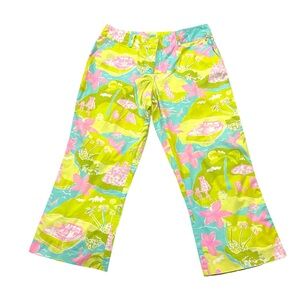 Lilly Pulitzer Pastel Floral cropped pants.